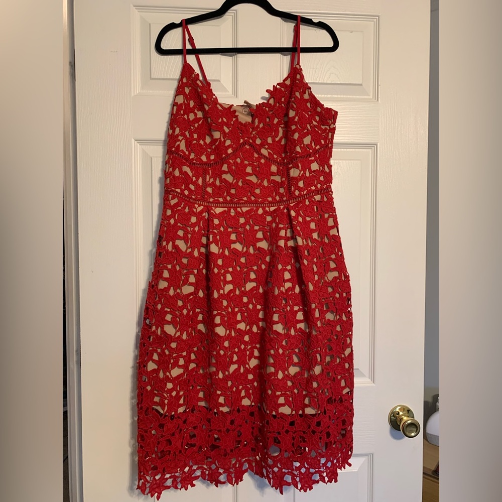 Red lace midi dress - size 16. BRAND NEW WITH TAGS. Never worn!